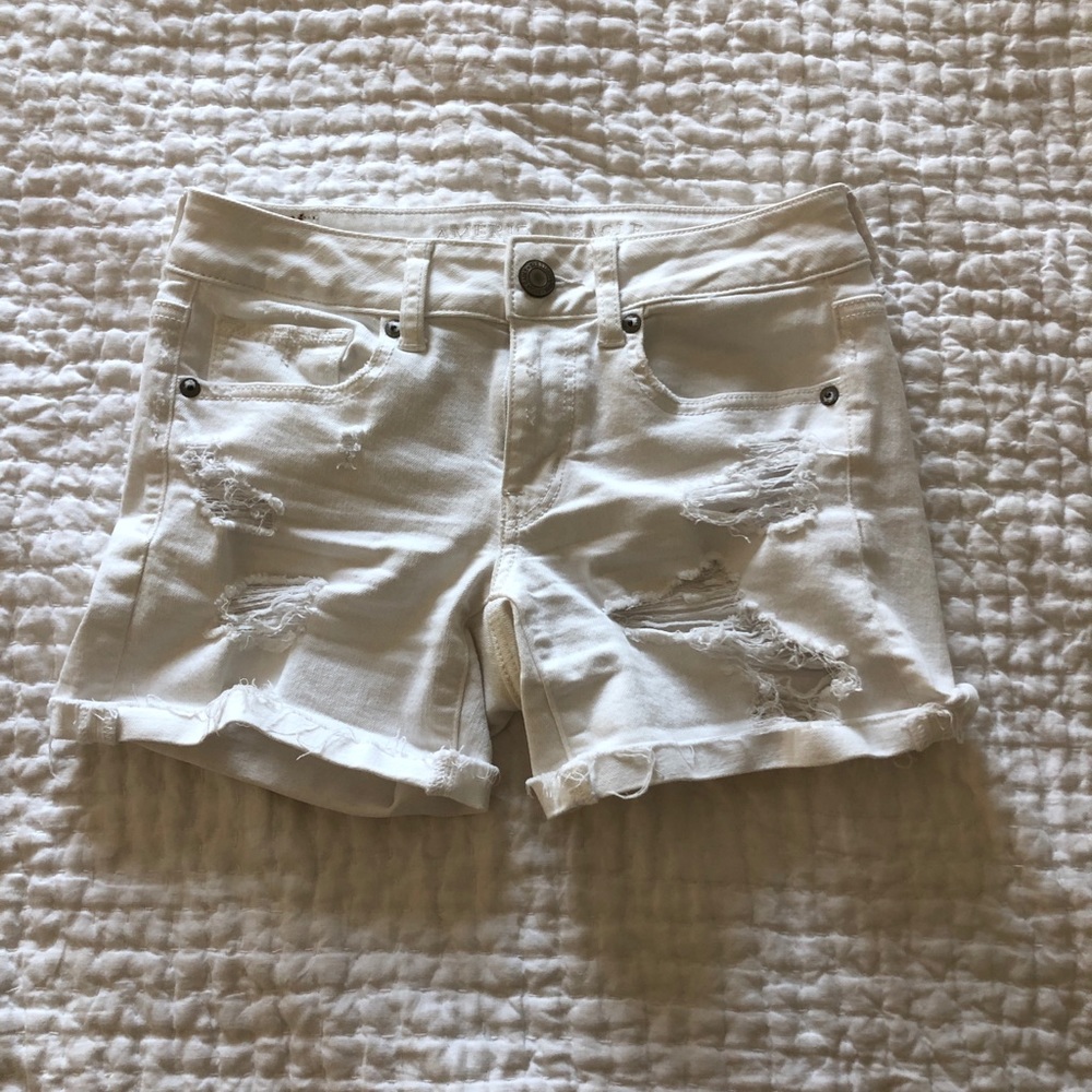 American Eagle White Denim Shorts
